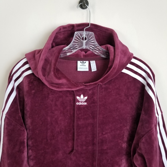 Adidas Velour Hoodie Large - Picture 2 of 5